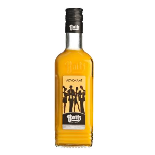 Baitz Advokaat a thick creamy liqueur with a yellow colour. Advokaat is made by blending egg yolks with brandy spirit vanilla citrus flavours and spices are often used to enhance the natural flavour of the yolks.