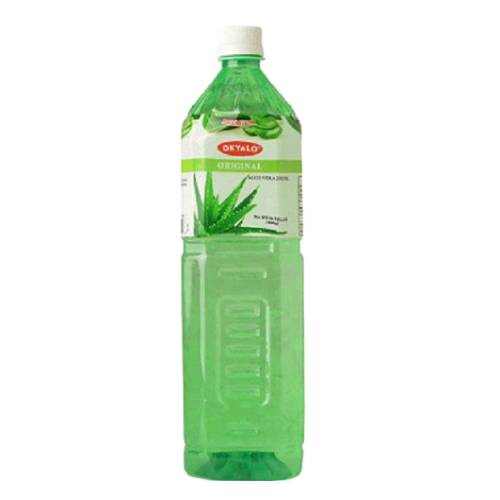 Aloe vera soda is flavoured with aloe vera flesh and mixed with a water of carbon dioxide gas to make it fizzy.