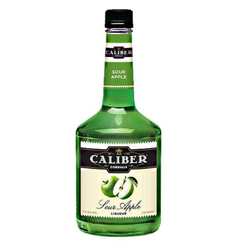 Caliber apple liqueur with light green color is sweet and sour with tart green apple flavor to brighten.