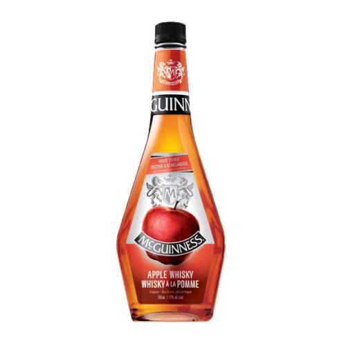 Apple Whisky McGuinness taste like ripe apples with subtle honeycomb and hint of vanilla and light amber color and made from rye spice and soft grains.