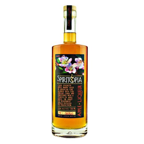 Spiritopia apple liqueur is a unique all apple spirit bursting with the flavor of a half a bushel of apples in every bottle.