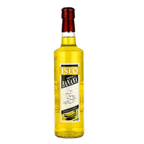 Iseo Banana Liqueur with a bright yellow color and full banana flavour.