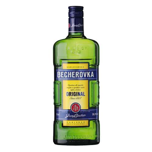 Becherovka karlovarska becherovka formerly karlsbader becherbitter is a herbal bitter often drunk as a digestive aid and knowen as amaro.
