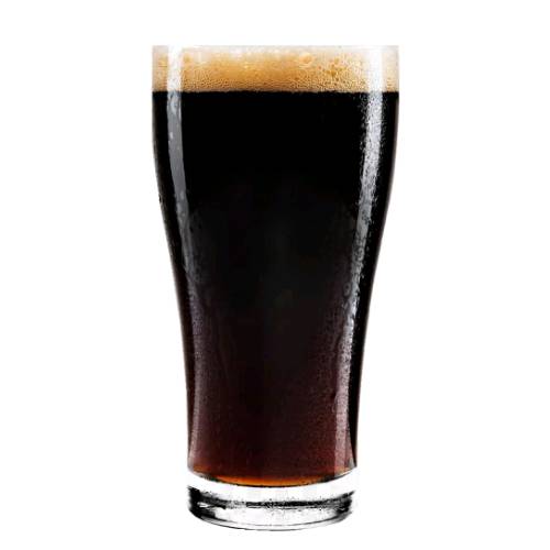 Stout is a dark beer that includes roasted malt or roasted barley hops water and yeast.