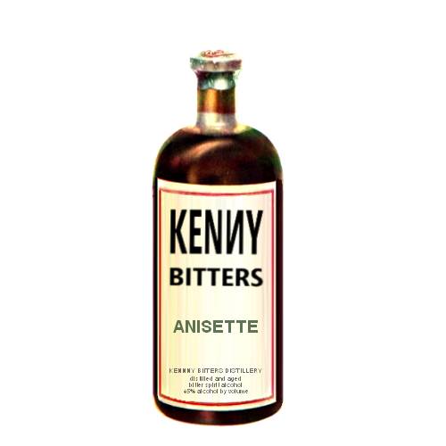 Kenny Bitters anisette made from distilling grapes with anise seeds.