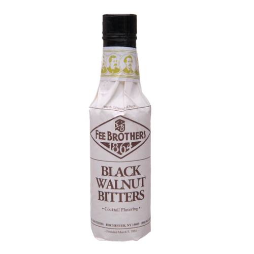 Fee Brothers black walnut bitters bring a robust nut flavor to the spice rack behind your bar.