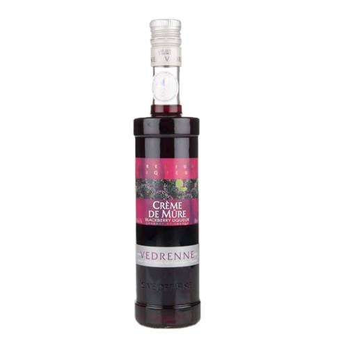 Vedrenne Blackberry Liqueur also called Creme de Mure with dense dark shiny and intense and wild blackberry and black berry aromas with woody hints and very fruity intense and elegant.