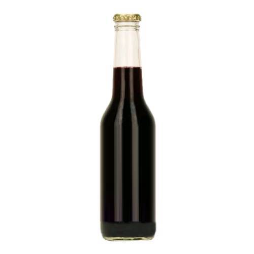 Soda flavoured with glossy black fruit blackcurrant and a pinch of sugar.