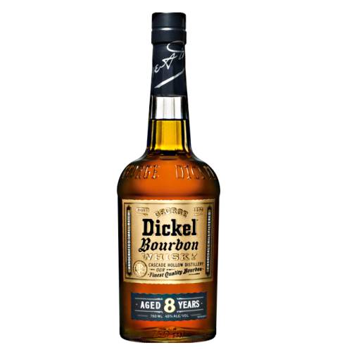 George Dickel Bourbon is a small batch bourbon thats been aged 8 years and blended to perfection and sweet initial notes of vanilla leading into bright hints of cherry and orange before being balanced by almond toffee and oak.