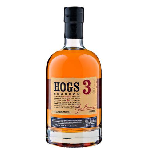 Hogs 3 kentucky straight bourbon whiskey is exceptionally rich and mellow dark bourbon from Hogs takes its unusually distinctive complexity from the finest Rye that is used together with a final maturation in charred oak barrels.