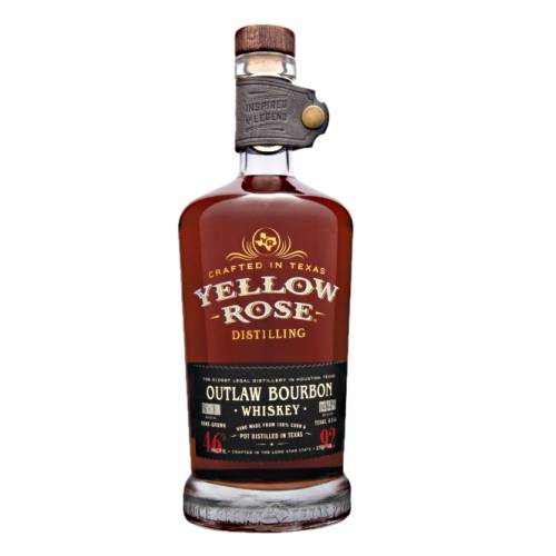 Yellow Rose Outlaw bourbon is named Outlaw because it breaks the traditioanl bourbon rules and yellow rose is hand crafted in small batches with locally sourced organic corn to create the finest whiskey.