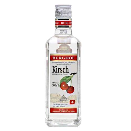Berghof kirschwasser cherry brandy is a fruity kirsch from Berghof this cherry flavoured spirit is strong and clear in color.