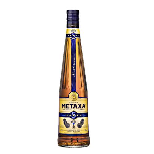 Metaxa 5 Star Brandy is a traditional Greek brandy made with muscat grapes and regional botanicals from the Mediterranean and the product is smooth and mellow.