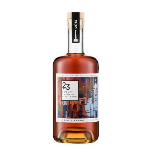 Brandy St Prime 5 made by 23rd Street Distillery an average five years in oak. Bright single pot distilled portions sing sweet harmonies with indulgently rich double pot parcels.