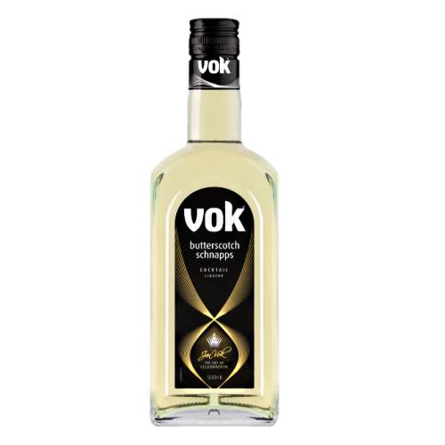 VOK butterscotch schnapps liqueur combines the seductive and soft flavour of butterscotch with the vibrancy of schnapps.