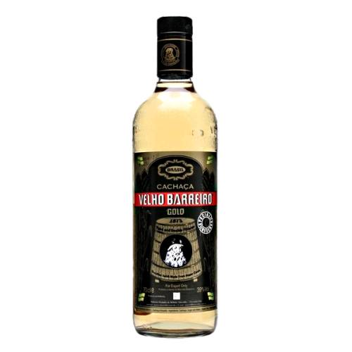 Velho Barreiro gold cachaca is double distilled and delicately flavouerd.