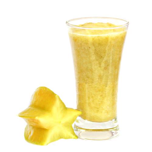 Carambola juice or star fruit juice made by pulping then strain into a fruit juice.