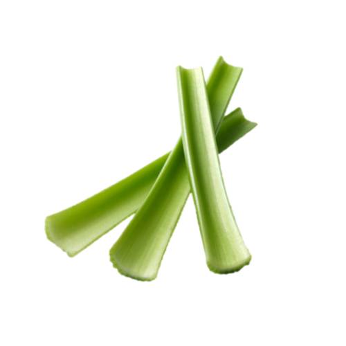 Celery is a marshland plant in the family Apiaceae that has been cultivated as a vegetable since antiquity. Celery has a long fibrous stalk tapering into leaves.