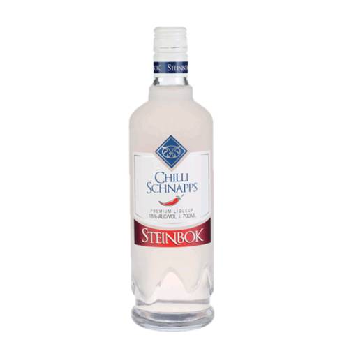Steinbok Chilli flavoured Schnapps or chili liqueur with a warm bite of chilly.
