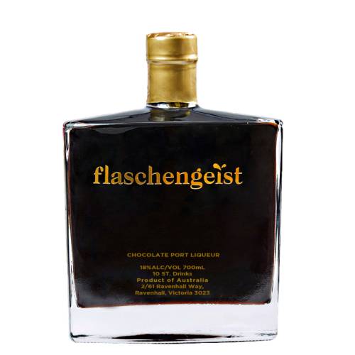 Flaschengeist chocolate liqueur is smooth blend of oak matured tawny port and dark chocolate made liqueur and presented in our signature Flaschengeist Decanter.