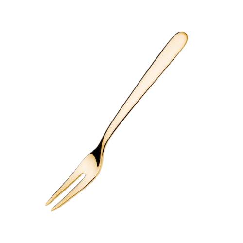 Cocktail Fork Gold gold cocktail fork used for dipping and garnishing a cocktail.