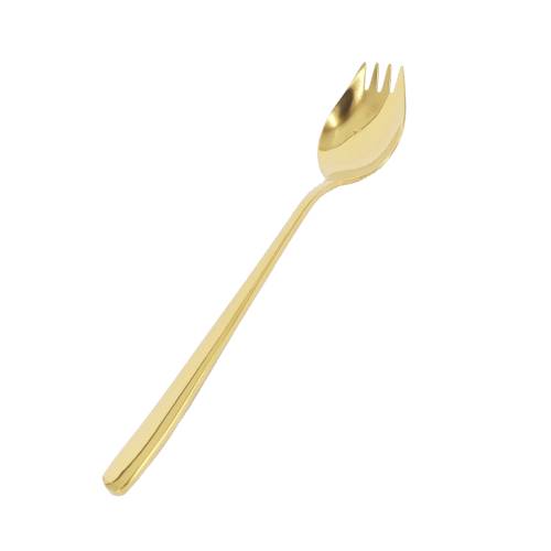 Cocktail Splayd Gold gold splayd is an eating utensil combining the functions of knife fork and spoon.