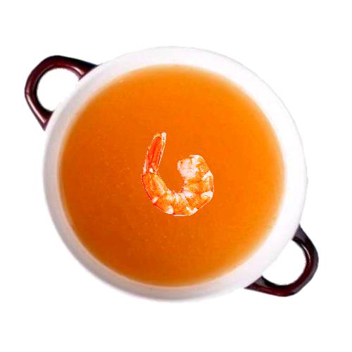 Consomme Prawn prawn consomme is a clarified seafood stock with egg whites to remove oil and sediment to make a clear liquid with strong prawn flavour.