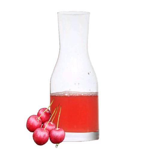 Crabapple juice is made by pulping mature crabapple to make a bitter vivid red juice.