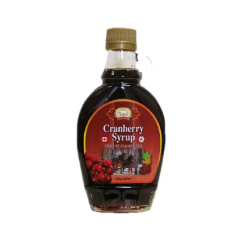 Syrup made from cranberry sugar and water all mixed and boiled together to make a strong cranberry syrup.