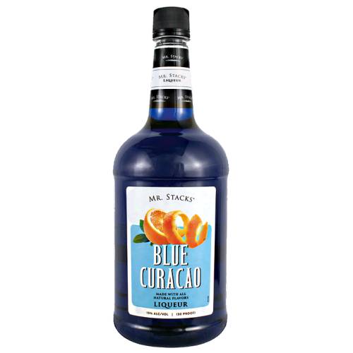 Mr Stacks Blue Curacao is a sweet blue liqueur and flavored with dried orange peel and additional citrus.
