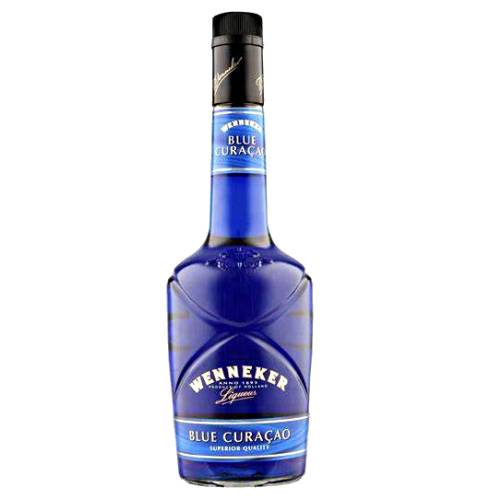 Wenneker Curacao Blue is distilled curacao peels and various citrus can be clearly recognised in the flavour and a fantastic blue color.