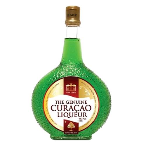 Green Curacao is a general term for orange flavoured liqueur made from the citrus peel of sour oranges found on the Caribbean island of Curacao.