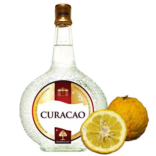 Curacao is a liqueur made with the citrus peels of the Laraha a sour orange native to Curacao island.