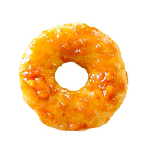 Doughnut Apricot apricot doughnut made with apricot leavened dough then fried and coated with a rich apricot jam.