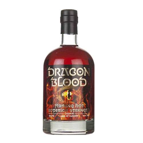 Dragon Blood dragon blood liqueur combines the flavours of red fruit and spices with strawberry and a touch of rhubarb and peppery cinnamon.