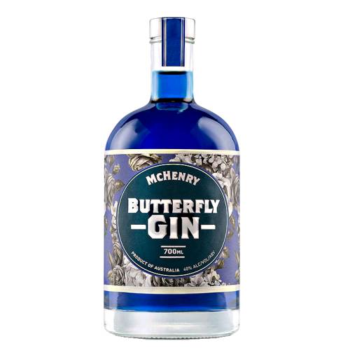 McHenry butterfly pea gin a natural botanical which results in a spectacular transformation from deep Asiatic blue to an alluring pink with the addition of tonic water.