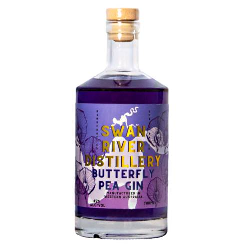 Swan River butterfly pea gin made with south east asian herb is a wonderful addition to our gin and adds a unique flavour.