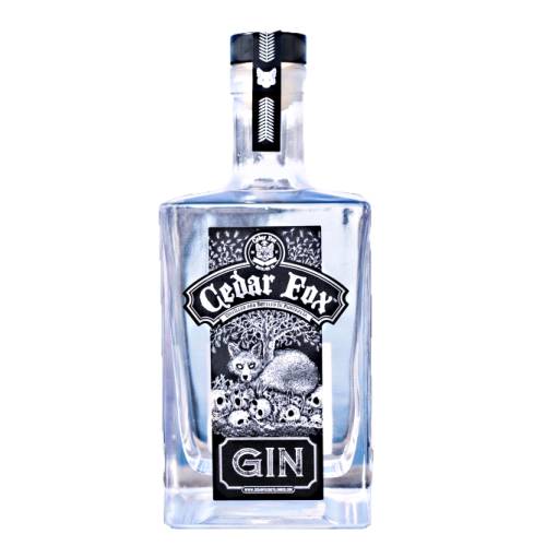 Cedar Fox gin is a dry gin with juniper aromas savoury peppery flavours and a sweet hint of citrus it incorporates botanicals such as Juniper Berries Coriander Seed Meyer Lemon Lebanese Cucumber Sichuan Peppercorn Rosemary and Lemon Verbena.