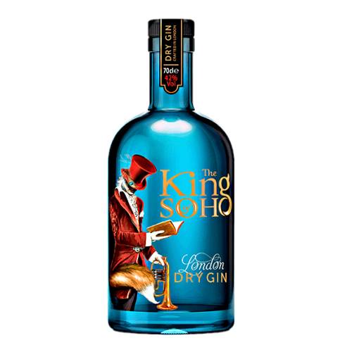 King of Soho dry london gin is distilled in the heart of London using traditional methods and crafted with no less than 12 botanicals and with grapefruit sweet orange peel juniper and cassia.