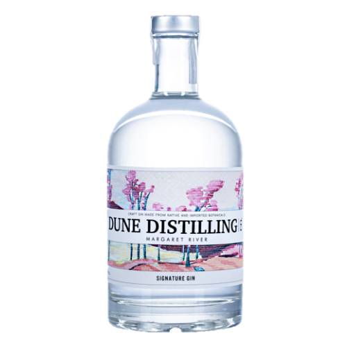 Dune gin is distilled using native and imported botanicals including juniper coriander seed and local citrus.