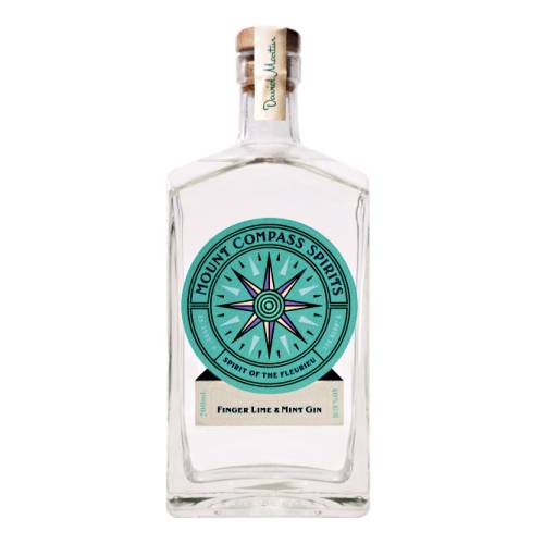 Gin Finger Lime Mount Compass mount compass finger lime gin made as a dry style of gin of juniper with earthy angelica and coriander and light citrus flavours obtained from using indigenous lemon myrtle and finger limes.