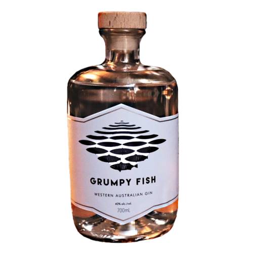 Grumpy fish gin and locally sourced where possible and botanicals are vapour infused and include orange ginger coriander and Juniper.