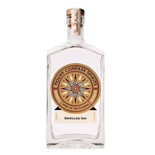 Gin Mount Compass mount compass gin is made from traditional and indigenous botanicals and distilled with an grain alcohol. with dry style of gin of juniper with earthy notes of angelica and coriander and light citrus flavours obtained from using indigenous lemon myrtle.
