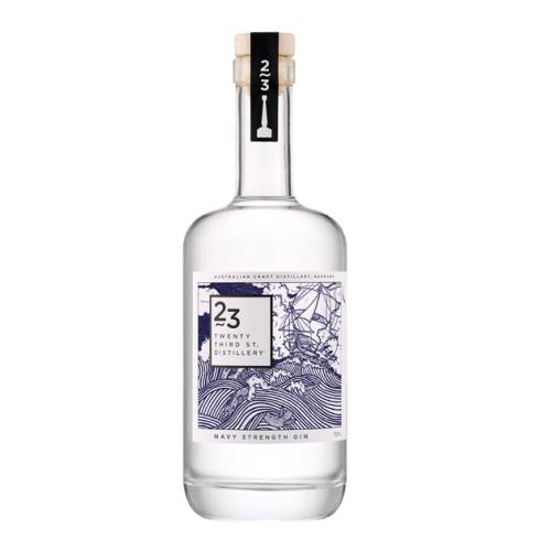 23rd Street Distillery navy strength gin with traditional botanicals are enlivened by local Riverland lime and mandarin and distilled to robust strength without sacrificing flavour.