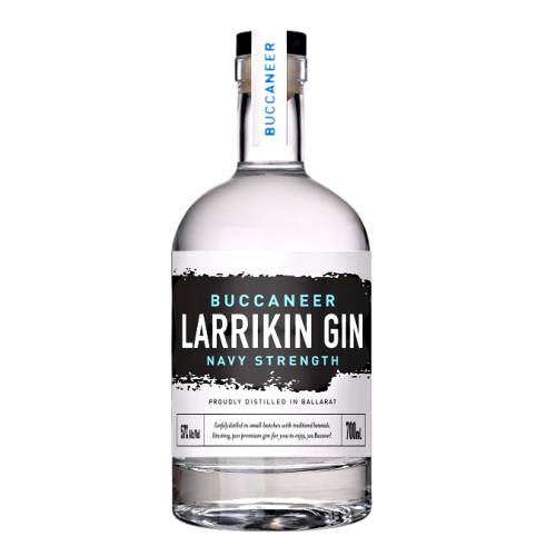 Kilderkin Distillery Larrikin Buccaneer Navy Strength Gin is a high proof bottling of The Scoundrel with an extra ration of Juniper and citrus.