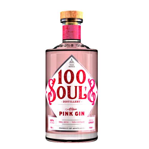 100 Souls Gin Pink is infused with rose petals and hibiscus to create soft floral flavoured gin with an artsy twist and made with rose and hibiscus produce its blush hue and delicate aroma and the lemon thyme and mandarinand unique floral scent.