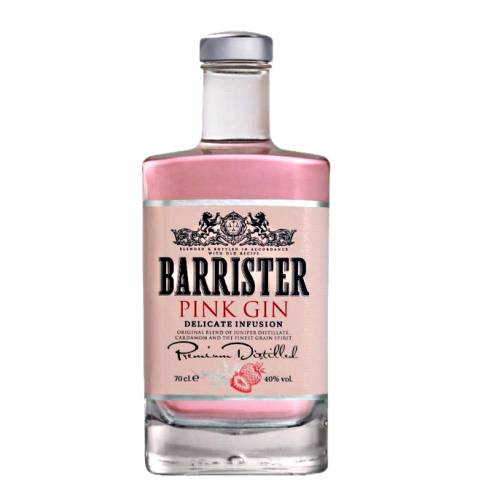 Barrister pink gin is made according to the original recipe with delicate distillation Juniper anise coriander orange zest strawberries cardamom and cinnamon are used in the production of the drink.