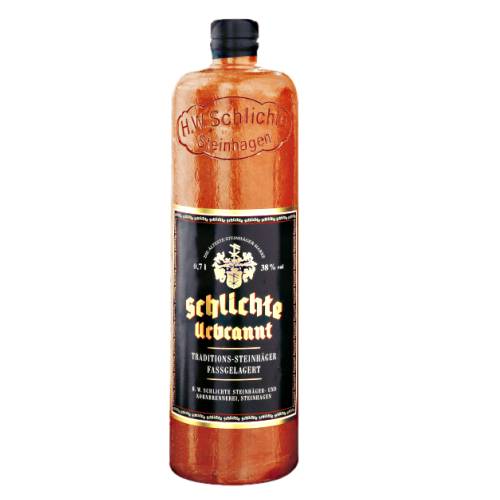 Gin Schlichte schlichte or steinhager is a type of german gin a spirit flavoured with juniper berries and the name is derived from the westphalian municipality of steinhagen.