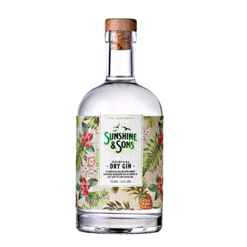 Sunshine And Sons gin is pot distilled in the hinterland rainforest with a carefully curated mix of native and traditional botanicals it evokes all the promise and the memory the allure and the warmth subtropical coast.
