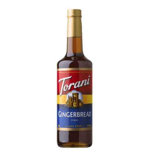 Torani Gingerbread syrup with strong ginger flavour made sweet and thick.